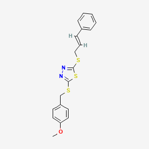 2-(CINNAMYLSULFANYL)-5-((4-METHOXYBENZYL)SULFANYL)-1,3,4-THIADIAZOLE