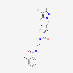 3-[(4-chloro-3,5-dimethyl-1H-pyrazol-1-yl)methyl]-N-{2-[(2-methylbenzoyl)amino]ethyl}-1,2,4-oxadiazole-5-carboxamide