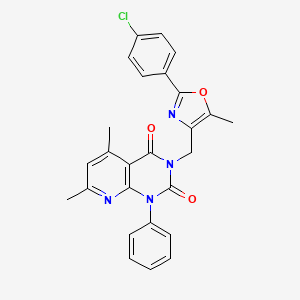 molecular formula C26H21ClN4O3 B4808384 3-{[2-(4-chlorophenyl)-5-methyl-1,3-oxazol-4-yl]methyl}-5,7-dimethyl-1-phenylpyrido[2,3-d]pyrimidine-2,4(1H,3H)-dione 