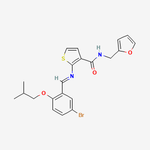 2-[(5-bromo-2-isobutoxybenzylidene)amino]-N-(2-furylmethyl)-3-thiophenecarboxamide