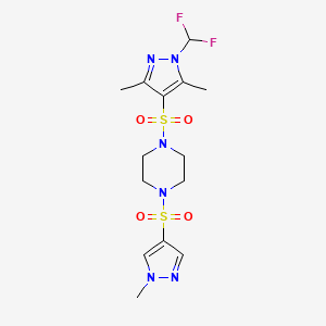 1-{[1-(difluoromethyl)-3,5-dimethyl-1H-pyrazol-4-yl]sulfonyl}-4-[(1-methyl-1H-pyrazol-4-yl)sulfonyl]piperazine