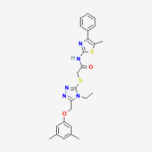 2-({5-[(3,5-dimethylphenoxy)methyl]-4-ethyl-4H-1,2,4-triazol-3-yl}thio)-N-(5-methyl-4-phenyl-1,3-thiazol-2-yl)acetamide