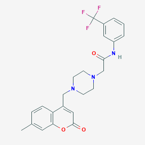 2-{4-[(7-methyl-2-oxo-2H-chromen-4-yl)methyl]-1-piperazinyl}-N-[3-(trifluoromethyl)phenyl]acetamide