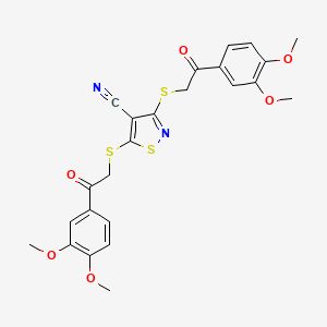 molecular formula C24H22N2O6S3 B4808446 3,5-bis{[2-(3,4-dimethoxyphenyl)-2-oxoethyl]thio}isothiazole-4-carbonitrile 