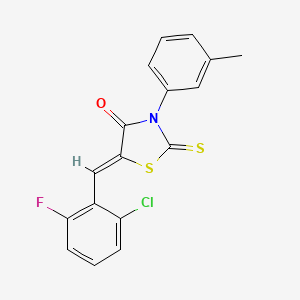 (5Z)-5-[(2-chloro-6-fluorophenyl)methylidene]-3-(3-methylphenyl)-2-sulfanylidene-1,3-thiazolidin-4-one