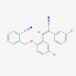 2-({4-bromo-2-[(E)-2-cyano-2-(3-fluorophenyl)ethenyl]phenoxy}methyl)benzonitrile