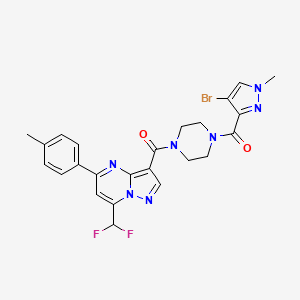 1-(4-BROMO-1-METHYL-1H-PYRAZOLE-3-CARBONYL)-4-[7-(DIFLUOROMETHYL)-5-(4-METHYLPHENYL)PYRAZOLO[1,5-A]PYRIMIDINE-3-CARBONYL]PIPERAZINE