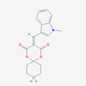 molecular formula C19H19NO4 B480852 3-[(1-methyl-1H-indol-3-yl)methylene]-1,5-dioxaspiro[5.5]undecane-2,4-dione CAS No. 461447-68-7