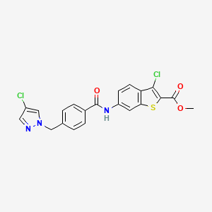 methyl 3-chloro-6-({4-[(4-chloro-1H-pyrazol-1-yl)methyl]benzoyl}amino)-1-benzothiophene-2-carboxylate