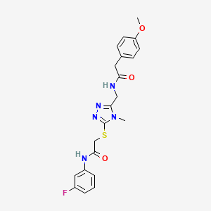 N-{[5-({2-[(3-fluorophenyl)amino]-2-oxoethyl}thio)-4-methyl-4H-1,2,4-triazol-3-yl]methyl}-2-(4-methoxyphenyl)acetamide