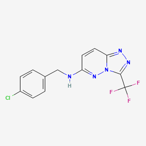 molecular formula C13H9ClF3N5 B4808611 N-(4-chlorobenzyl)-3-(trifluoromethyl)[1,2,4]triazolo[4,3-b]pyridazin-6-amine 