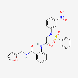 molecular formula C26H22N4O7S B4808623 N-(2-furylmethyl)-2-{[N-(3-nitrophenyl)-N-(phenylsulfonyl)glycyl]amino}benzamide 