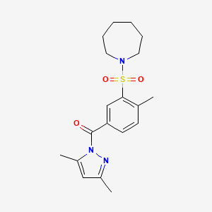 1-({5-[(3,5-dimethyl-1H-pyrazol-1-yl)carbonyl]-2-methylphenyl}sulfonyl)azepane