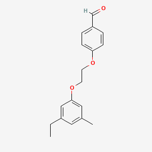 molecular formula C18H20O3 B4808669 4-[2-(3-ethyl-5-methylphenoxy)ethoxy]benzaldehyde 