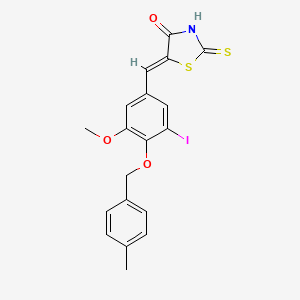 molecular formula C19H16INO3S2 B4808680 5-{3-iodo-5-methoxy-4-[(4-methylbenzyl)oxy]benzylidene}-2-thioxo-1,3-thiazolidin-4-one 