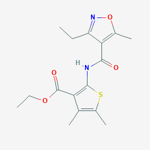 ethyl 2-{[(3-ethyl-5-methyl-4-isoxazolyl)carbonyl]amino}-4,5-dimethyl-3-thiophenecarboxylate