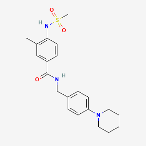 molecular formula C21H27N3O3S B4808713 3-methyl-4-[(methylsulfonyl)amino]-N-[4-(1-piperidinyl)benzyl]benzamide 