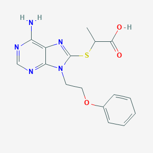 2-{[6-Amino-9-(2-phenoxyethyl)-9H-purin-8-yl]-thio}propanoic acid