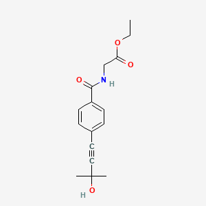 molecular formula C16H19NO4 B4808764 ethyl N-[4-(3-hydroxy-3-methyl-1-butyn-1-yl)benzoyl]glycinate 