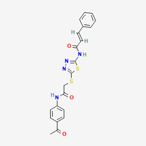 (2E)-N-[5-({2-[(4-acetylphenyl)amino]-2-oxoethyl}sulfanyl)-1,3,4-thiadiazol-2-yl]-3-phenylprop-2-enamide