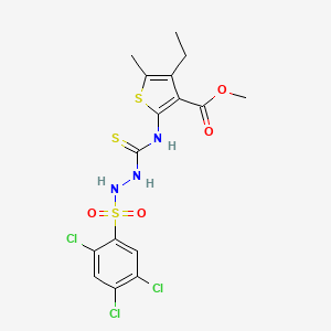 methyl 4-ethyl-5-methyl-2-[({2-[(2,4,5-trichlorophenyl)sulfonyl]hydrazino}carbonothioyl)amino]-3-thiophenecarboxylate