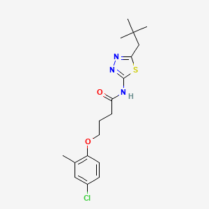 4-(4-chloro-2-methylphenoxy)-N-[5-(2,2-dimethylpropyl)-1,3,4-thiadiazol-2-yl]butanamide