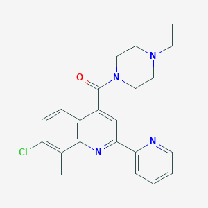 7-chloro-4-[(4-ethyl-1-piperazinyl)carbonyl]-8-methyl-2-(2-pyridinyl)quinoline