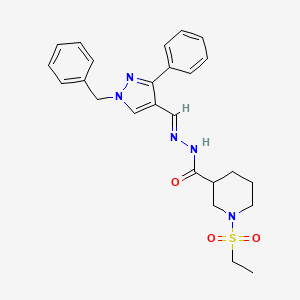 N'-[(1-benzyl-3-phenyl-1H-pyrazol-4-yl)methylene]-1-(ethylsulfonyl)-3-piperidinecarbohydrazide