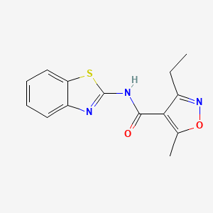 molecular formula C14H13N3O2S B4808837 N-1,3-benzothiazol-2-yl-3-ethyl-5-methyl-4-isoxazolecarboxamide 