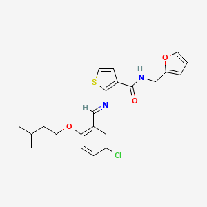 2-{[5-chloro-2-(3-methylbutoxy)benzylidene]amino}-N-(2-furylmethyl)-3-thiophenecarboxamide