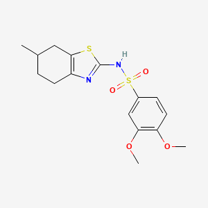 molecular formula C16H20N2O4S2 B4808873 3,4-dimethoxy-N-(6-methyl-4,5,6,7-tetrahydro-1,3-benzothiazol-2-yl)benzenesulfonamide 