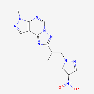 7-methyl-2-[1-methyl-2-(4-nitro-1H-pyrazol-1-yl)ethyl]-7H-pyrazolo[4,3-e][1,2,4]triazolo[1,5-c]pyrimidine