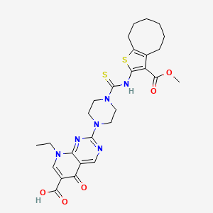 8-ETHYL-2-[4-({[3-(METHOXYCARBONYL)-4,5,6,7,8,9-HEXAHYDROCYCLOOCTA[B]THIOPHEN-2-YL]AMINO}CARBOTHIOYL)PIPERAZINO]-5-OXO-5,8-DIHYDROPYRIDO[2,3-D]PYRIMIDINE-6-CARBOXYLIC ACID