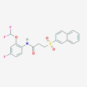 N-[2-(difluoromethoxy)-4-fluorophenyl]-3-(2-naphthylsulfonyl)propanamide