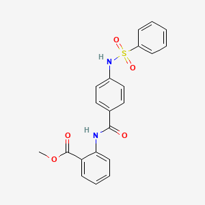 molecular formula C21H18N2O5S B4808902 methyl 2-({4-[(phenylsulfonyl)amino]benzoyl}amino)benzoate 