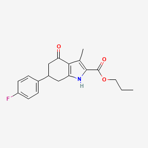 molecular formula C19H20FNO3 B4808907 propyl 6-(4-fluorophenyl)-3-methyl-4-oxo-4,5,6,7-tetrahydro-1H-indole-2-carboxylate 