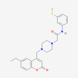 2-{4-[(6-ethyl-2-oxo-2H-chromen-4-yl)methyl]-1-piperazinyl}-N-[3-(methylthio)phenyl]acetamide