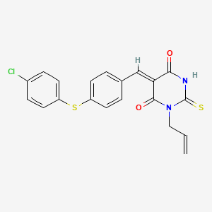 1-allyl-5-{4-[(4-chlorophenyl)thio]benzylidene}-2-thioxodihydro-4,6(1H,5H)-pyrimidinedione