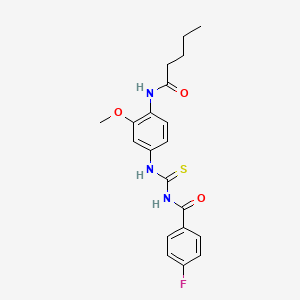 4-fluoro-N-({[3-methoxy-4-(pentanoylamino)phenyl]amino}carbonothioyl)benzamide