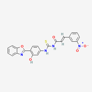 molecular formula C23H16N4O5S B4808989 N-({[4-(1,3-benzoxazol-2-yl)-3-hydroxyphenyl]amino}carbonothioyl)-3-(3-nitrophenyl)acrylamide 