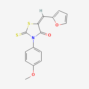 molecular formula C15H11NO3S2 B4809007 5-(2-furylmethylene)-3-(4-methoxyphenyl)-2-thioxo-1,3-thiazolidin-4-one 