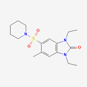 1,3-diethyl-5-methyl-6-(piperidin-1-ylsulfonyl)-1,3-dihydro-2H-benzimidazol-2-one