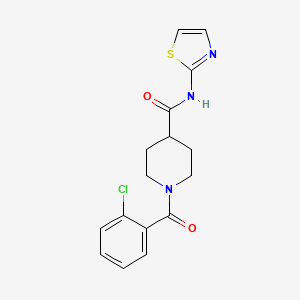 molecular formula C16H16ClN3O2S B4809052 1-(2-chlorobenzoyl)-N-1,3-thiazol-2-yl-4-piperidinecarboxamide 