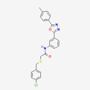 2-[(4-chlorobenzyl)thio]-N-{3-[5-(4-methylphenyl)-1,3,4-oxadiazol-2-yl]phenyl}acetamide