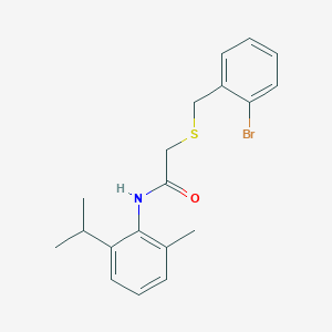 molecular formula C19H22BrNOS B4809077 2-[(2-bromobenzyl)thio]-N-(2-isopropyl-6-methylphenyl)acetamide 