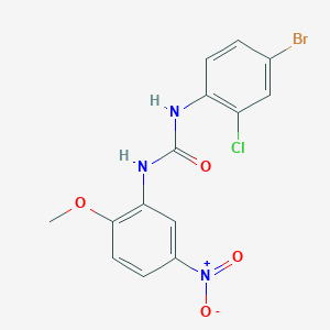 molecular formula C14H11BrClN3O4 B4809106 N-(4-bromo-2-chlorophenyl)-N'-(2-methoxy-5-nitrophenyl)urea 