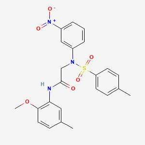 molecular formula C23H23N3O6S B4809132 N~1~-(2-methoxy-5-methylphenyl)-N~2~-[(4-methylphenyl)sulfonyl]-N~2~-(3-nitrophenyl)glycinamide 