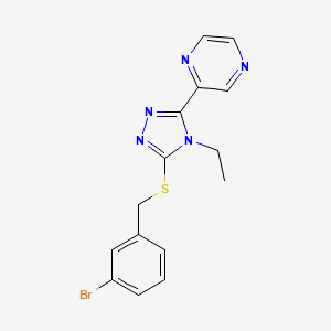 molecular formula C15H14BrN5S B4809175 2-{5-[(3-bromobenzyl)thio]-4-ethyl-4H-1,2,4-triazol-3-yl}pyrazine 