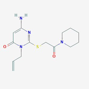 molecular formula C14H20N4O2S B4809206 3-allyl-6-amino-2-{[2-oxo-2-(1-piperidinyl)ethyl]thio}-4(3H)-pyrimidinone 