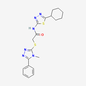 N-(5-cyclohexyl-1,3,4-thiadiazol-2-yl)-2-[(4-methyl-5-phenyl-4H-1,2,4-triazol-3-yl)thio]acetamide